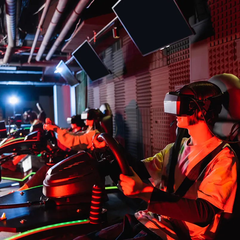 people on vr simulator